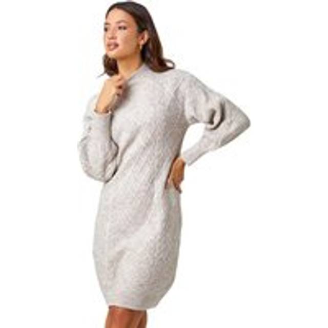 Cable knit jumper stretch dress for women uk - ladies roman originals