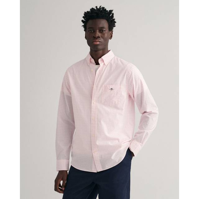 GANT Herr Regular fit klassisk ginghamvävd poplinskjorta (M)