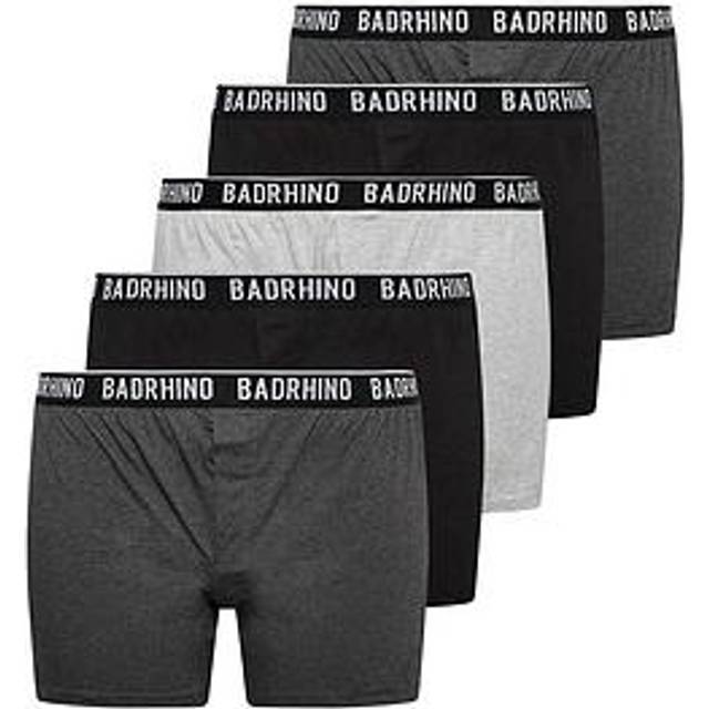 Size 2Xl Mens Badrhino Big & Tall 5 Pack Black & Grey Button Up Loose Fit Boxers Big & Tall - 2XL