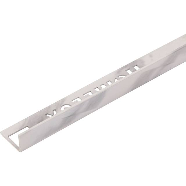 Homelux 10mm Marble Metal Straight Edge Tile Trim - 2.5m - White