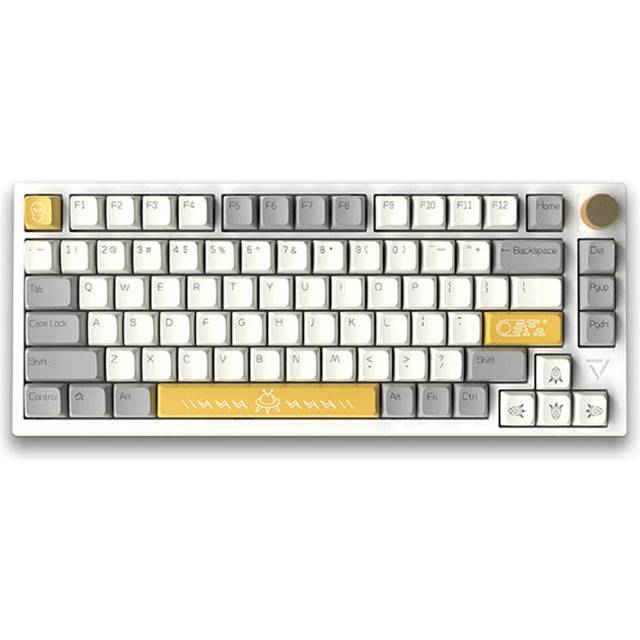 (White) Mechanical Keyboard 81 Keys PBT Sublimation MDA Profile Keycaps Triple-Mode
