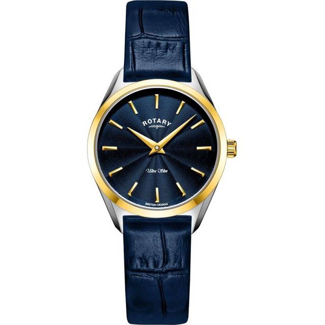Rotary Ultra Slim Navy Leather Watch LS08011/05 - Blue