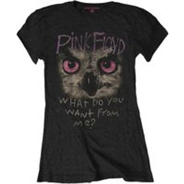 (M, Black) Pink Floyd Womens/Ladies What Do You Want From Me? Owl T-Shirt