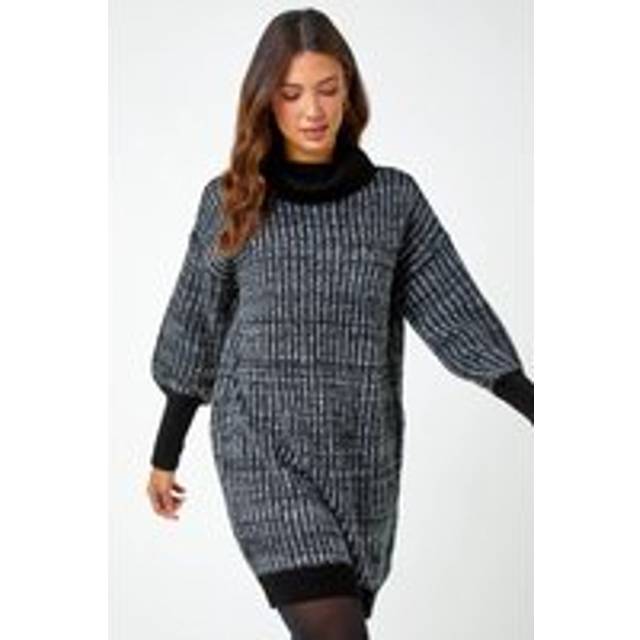 Roman originals contrast roll neck jumper dress women uk ladies autumn winter