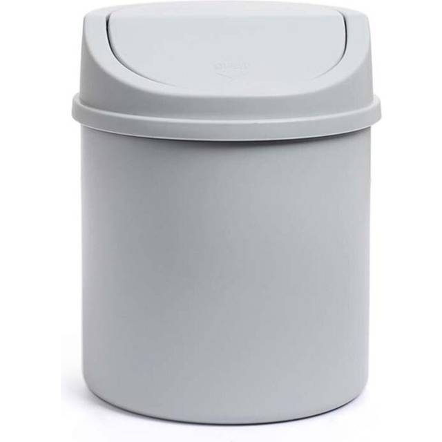 2Pcs Mini Minimalist Desktop Trash Can Nordic Office Kitchen Toilet Plastic Flip Small Trash Can Wastebasket