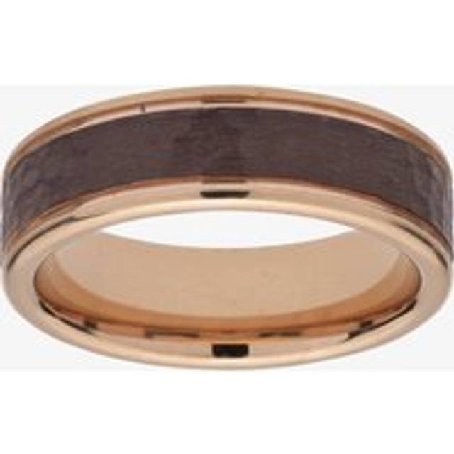 Unique Rose Gold Plated Brown Inlay Tungsten Carbide Ring TUR-97-62