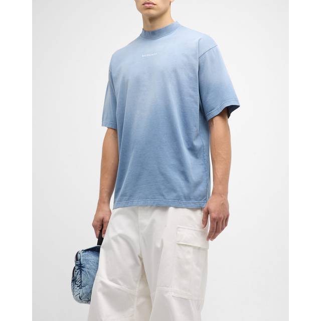 Balenciaga - Logo-Embroidered Cotton-Jersey T-Shirt - Men - Blue - XL