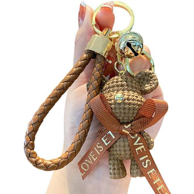 Men and women Valentine's Day gift wearing bow wool feeling bear lucky lucky car bag pendant with key chain Keychain