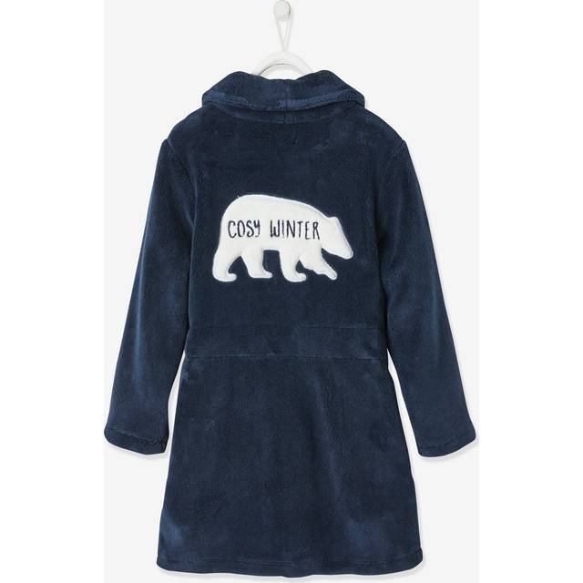 Bathrobe in Polar Fleece dark blue - Dark Blue