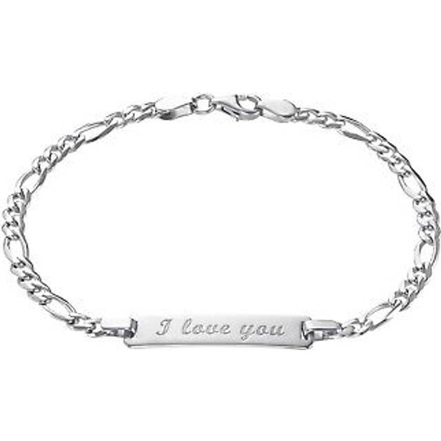 Silverarmband dam - bricka med text, 19 cm