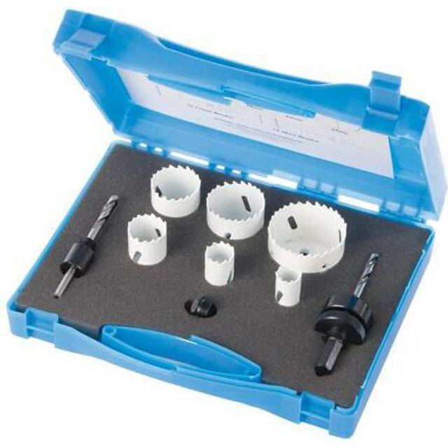 9 Piece 19mm 57mm Holesaw Kit + Arbors Bi Metal Hole Cutter For Plumbers