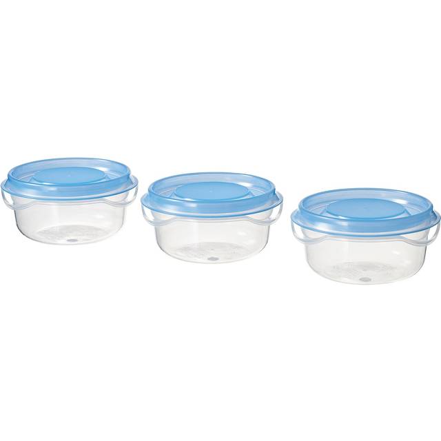 PRUTA matlåda, transparent/blå, 70 ml