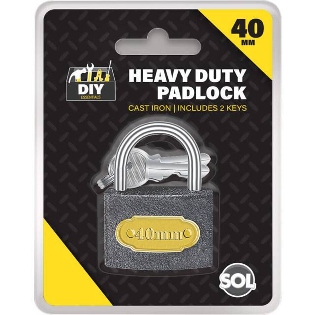 Padlock 40mm Heavy Duty Iron Outdoor Shed Safety Security Shackle Lock 2 Key