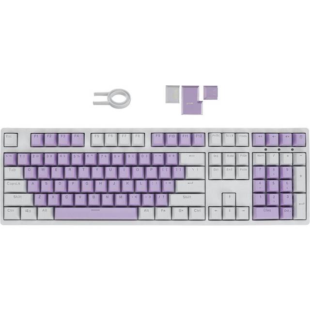 (Purple & White) 111 Keys Color Matching Keycap Set OEM Profile ABS Translucent Keycaps for Mechanical Keyboards