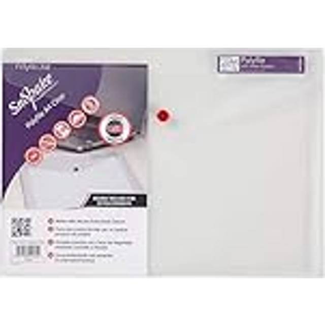 Snopake 12841X Polyfile A4 Popper Wallet File with Press Stud and Index Tab -  Classic Clear (Pack of 5)