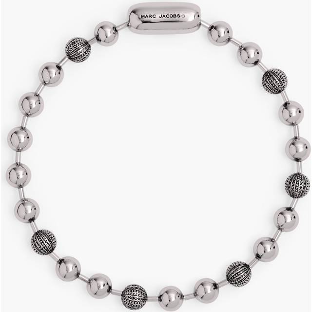 Marc Jacobs Silver Monogram Ball Chain Necklace - 029 Light Silver - UNI