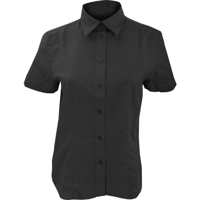 (20, Black) Kustom Kit Ladies Workwear Oxford Short Sleeve Shirt