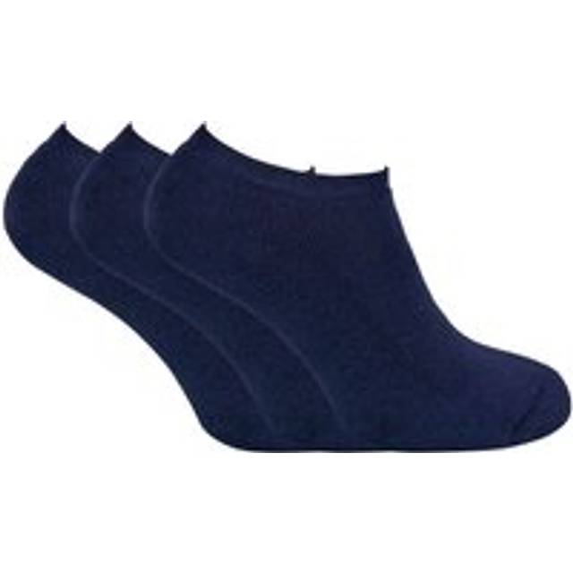 Sock Snob 3 Pairs Mens Thick Cushioned Low Cut Ankle Thermal Trainer Socks - Navy - Size UK 6-11
