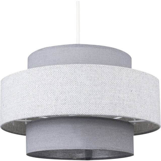 Weaver Grey Ceiling Pendant Shade and B22 gls led 10W Warm White 3000K Bulb