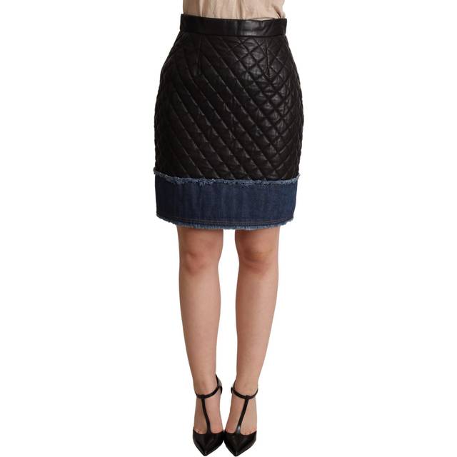 Dolce & Gabbana Black Quilted Leather Mini Skirts - IT38|XS