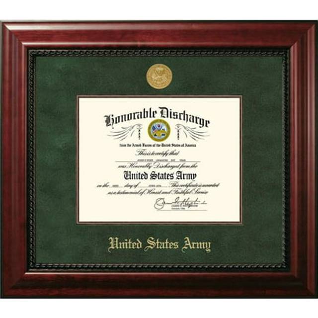 Campus Images ARDEX0018x10 8 x 10 in. Patriot Frames Army Discharge Executive Mahogany Frame with Gold Medallion