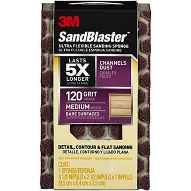 20908-120-UFS 4.5 x 2.5 x 1 in. Sandblaster Medium Ultra Flexible Sanding Sponge, 120 Grit