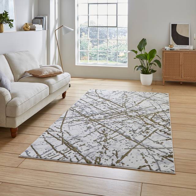 Artemis Artemis area rug Machine Woven Rectangle Gold - Gold;Silver (Rectangle 80 x 150cm)