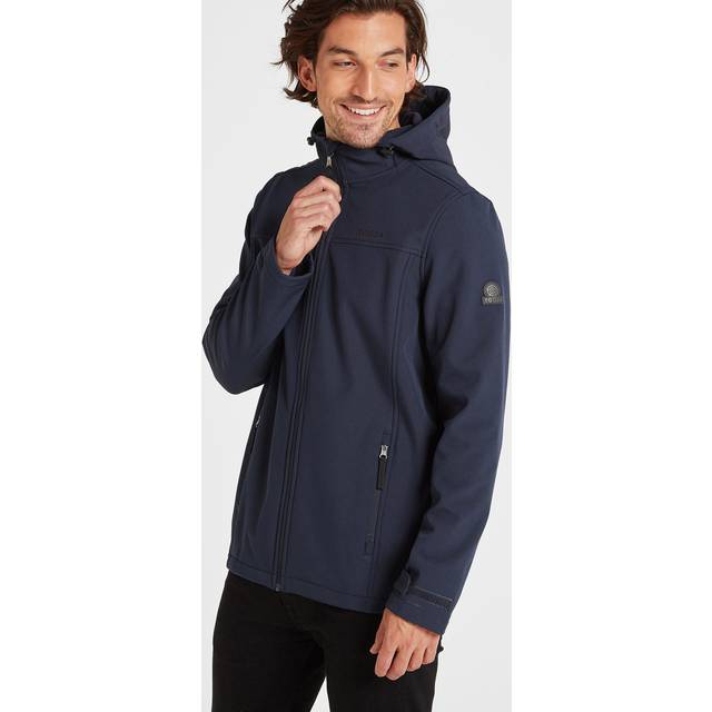 Feizor Mens Shower Resistant Softshell Hooded Jacket - Navy - M