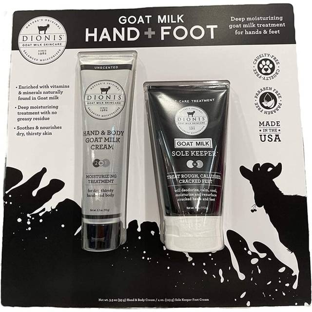 DIONIS NATURAL GOAT MILK SKINCARE HAND CREAM 3.3 OZ & FOOT CREAM 4 OZ