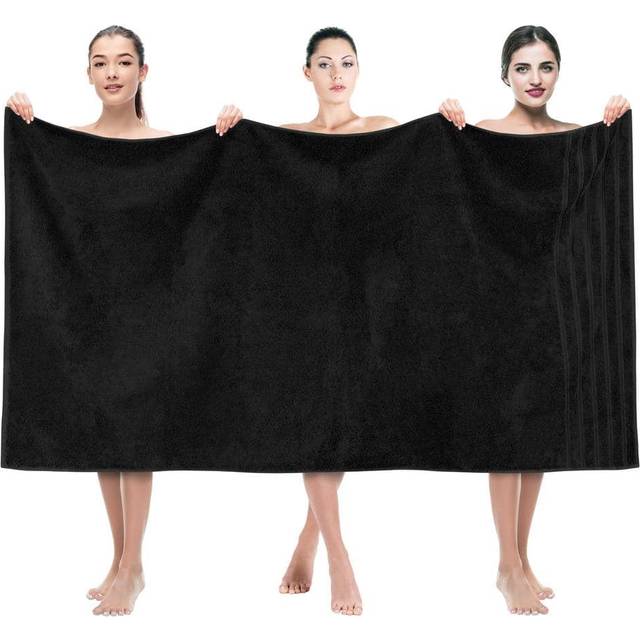 American Soft Linen Jumbo Large 100% Turkish Cotton Bath Sheet 35 in 70 in  Bath Towel for Bathroom  Black