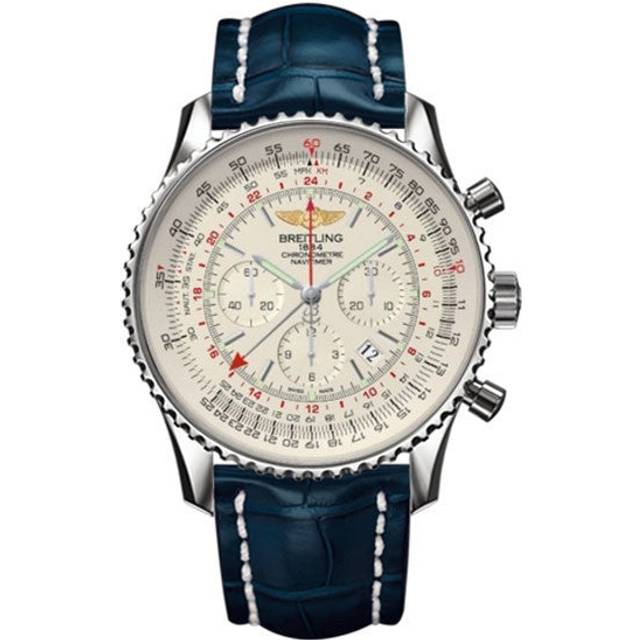 Breitling Watch Navitimer GMT Chronograph Croco Tang Type - Cream