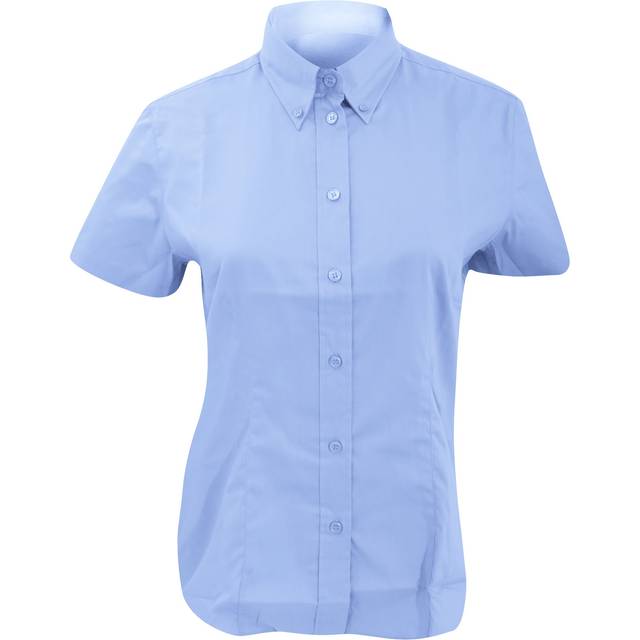 (12, Light Blue) Kustom Kit Ladies Corporate Oxford Short Sleeve Shirt