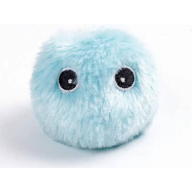Interactive Cat Plush Toy Ball - Rolig träningsleksak med pipljud för husdjur - Blå (En-Storlek)