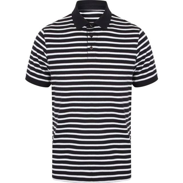 Front row mens striped jersey polo shirt pc2944