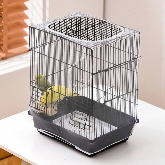 SHEIN 1Pc Bird Cage Seed Catcher, Hamster Cage Cover, Stretchy Form Fitting Mesh Cover For Parrot Enclosures, Light And Breathable Fabric, Prevent Scatter A