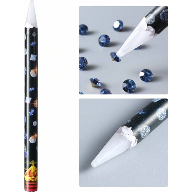 Nagelkonst prickpenna Vax Penna prickverktyg Plocka strass pärlor Kristall strass plockare Nagelkonst dekorationsverktyg Sorteringsbricka Triangulär t - Vitt