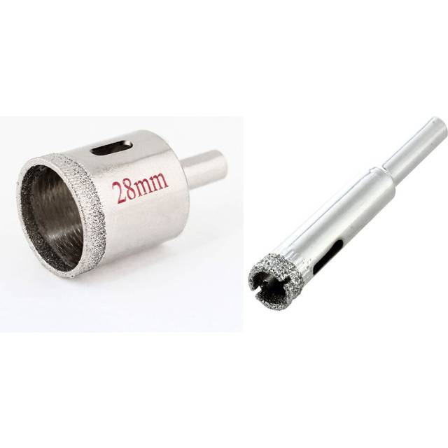 1Pcs 28Mm Tile Glass Ceramic Diamond Coated & 6 Pcs 8Mm Diamond Core Drill Bits Ceramic Tile Glass