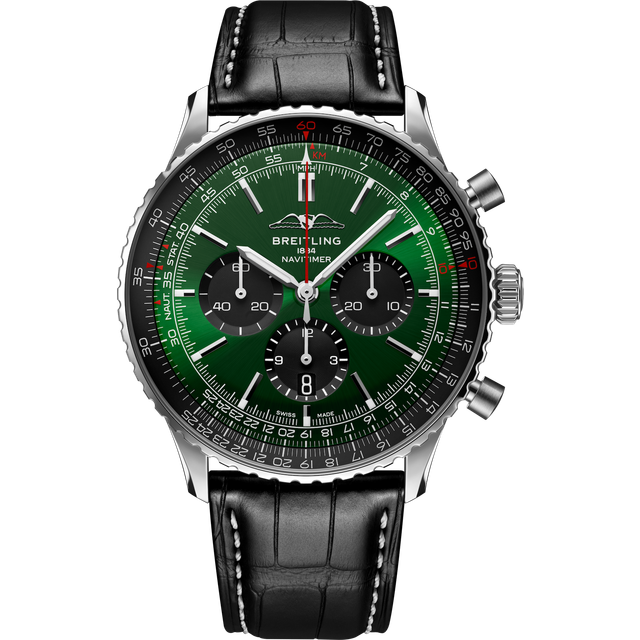 Breitling Navitimer B01 46 Black Croc Folding Clasp