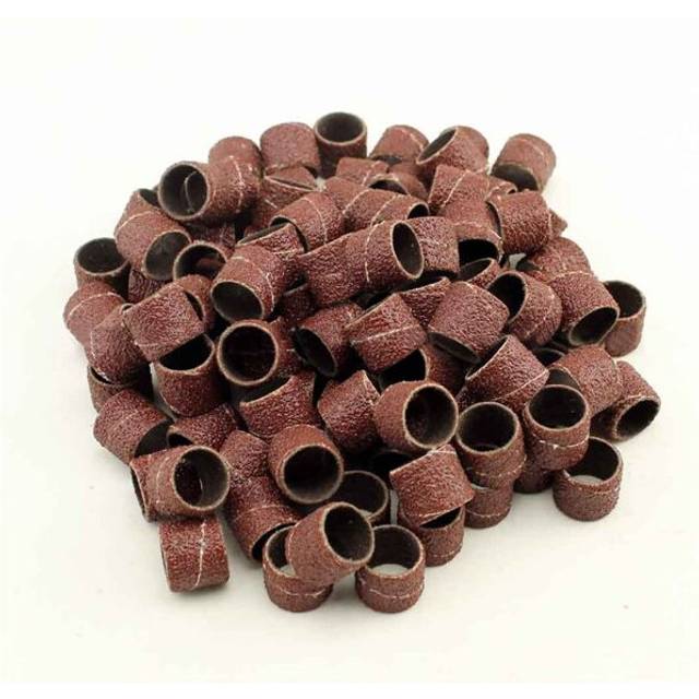 100Pcs Grit 60 Sanding Drums 12mm Sanding Sleeves for Rotary Tool