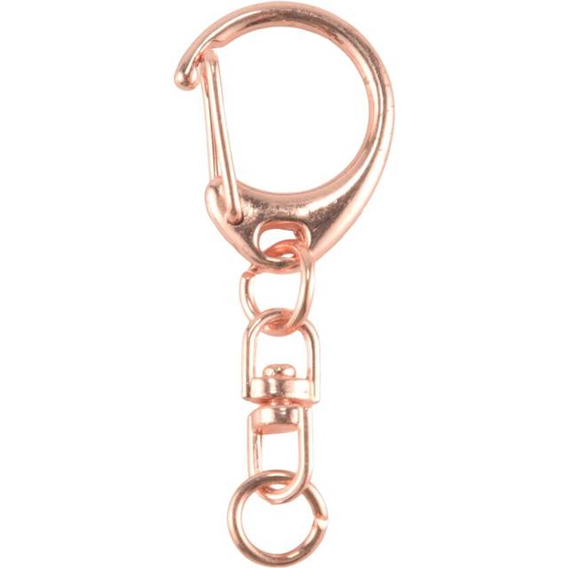 50 Pcs Rose Gold Keychain, Spring Snap Key Ring with Chain and Jump Rings, DIY Key Chain Parts for Craft Hanging Buckle