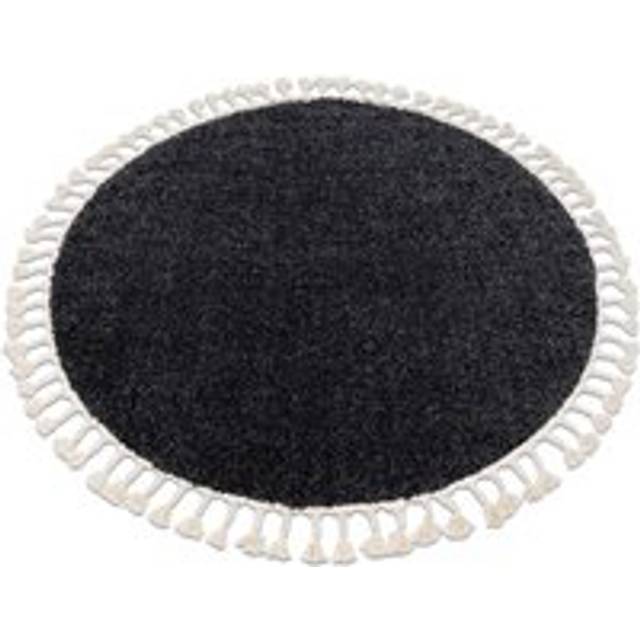 Rugsx - Carpet berber 9000 circle grey Fringe Berber Moroccan shaggy grey round 120 cm
