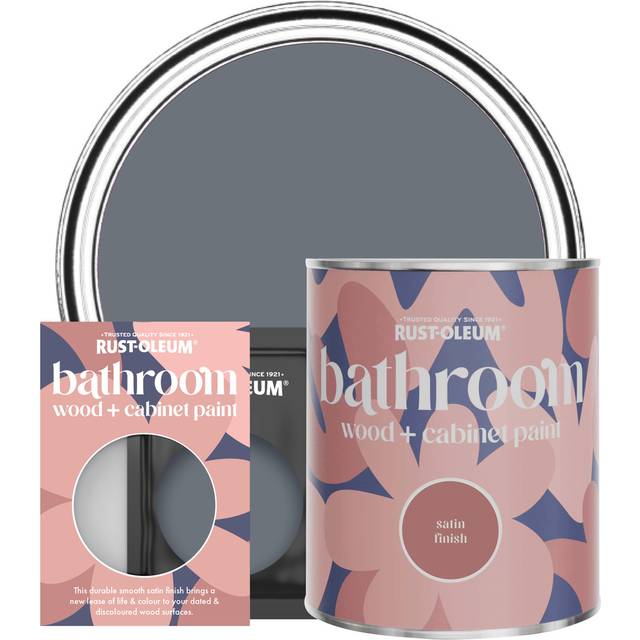 Rust-Oleum Bathroom Wood & Cabinet Paint, Satin Finish - MARINE GREY - 10ml - Grey