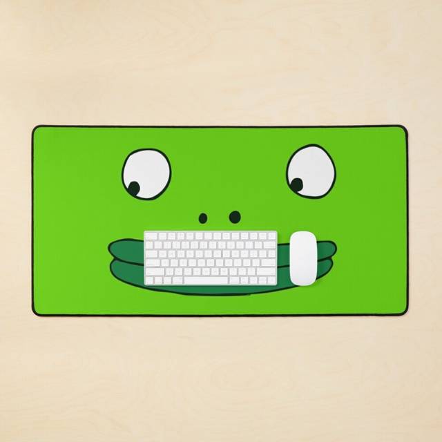 Desk Mat Smiling Friends Mr Frog Face Large Gaming Mouse Pad 35x16 inch