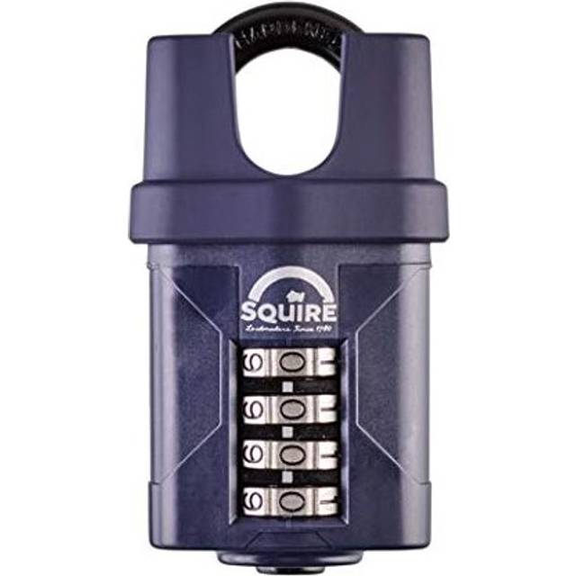 Squire Heavy Duty Padlock (CP50CS) - Toughest Closed Shackle - 4 Wheel Combination Padlock - Alloy Steel for Corrosion Resistance - Weatherproof Lock