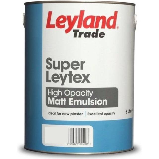 Leyland trade high opacity matt emulsion super leytex brilliant white paint 5l