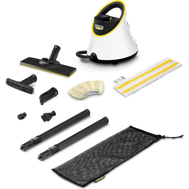 Kärcher ångtvätt SC 2 Deluxe EasyFix (rengöringsprestanda per tank: ca 75 m², uppvärmningstid: 6,5 min, lätt och kompakt, LED-ring, flexibel munstyckesled, ytterligare tillbehör)