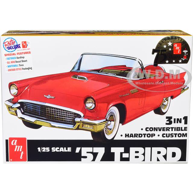 Skill 2 Model Kit 1957 Ford Thunderbird 3-in-1 Kit 1/25 Scale Model by AMT