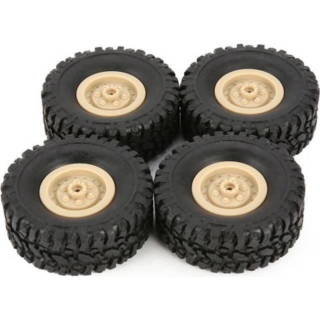 4Pcs Rim Tire Tyre for RC 1/16 Climbing Crawler Car B-1/B-24/C-14/C-24/B-16 Truck Model Spare Parts Accessories,Yellow