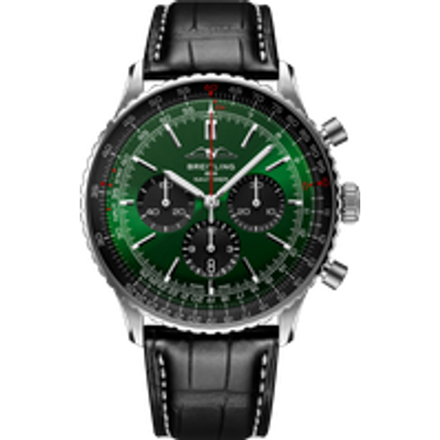 Breitling Navitimer B01 46 Black Croc Folding Clasp Watch