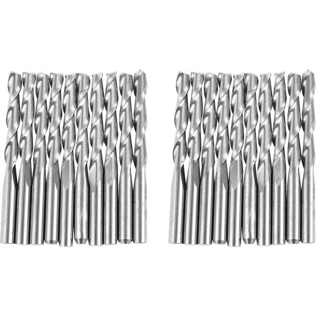 20pcs 1/8 Inch 3.175mm Carbide CNC Double Two Flute Spiral Bits End Mill Router 22mm